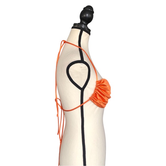 ☀️⛵️THATSSOFETCH ALANNAH CROP TOPS SATIN ORANGE🏖️🐠 - Picture 3 of 11